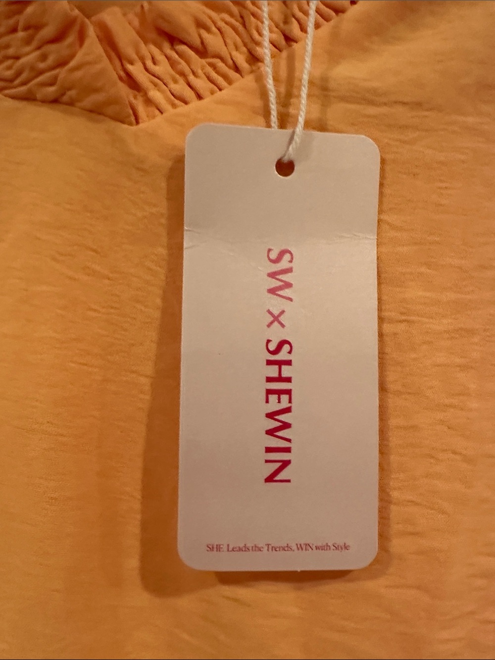 Ruffled V-Neck Lightweight Peach Sweatshirt - Picture 3 of 3
